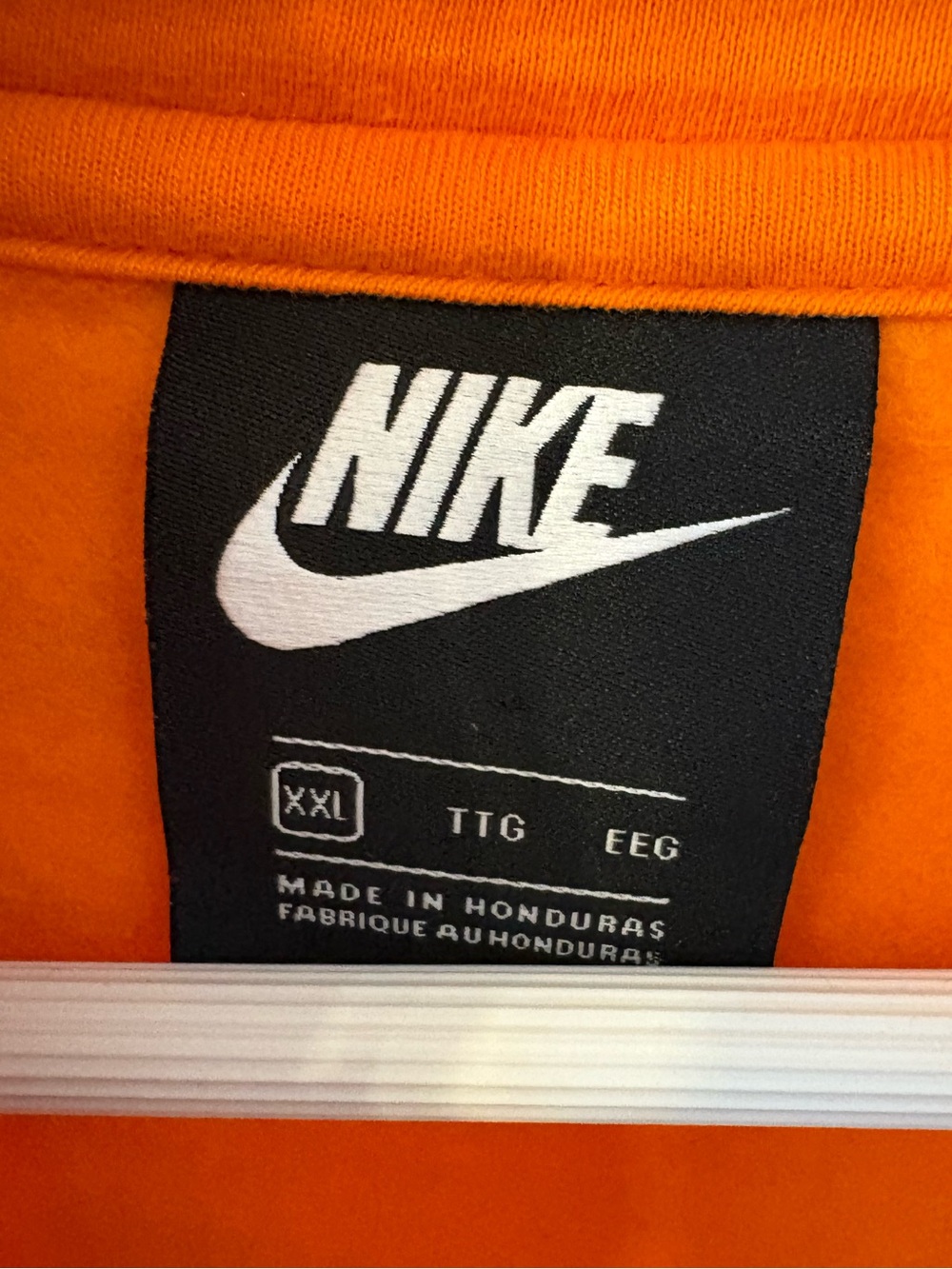 Nike Orange Cotton Blend Hoodie Sweatshirt Size Extra Large - Picture 9 of 12